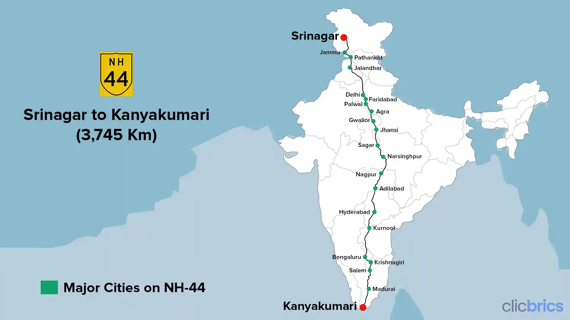 Longest Highway In India NH 44 Route Rules, Places To Visit